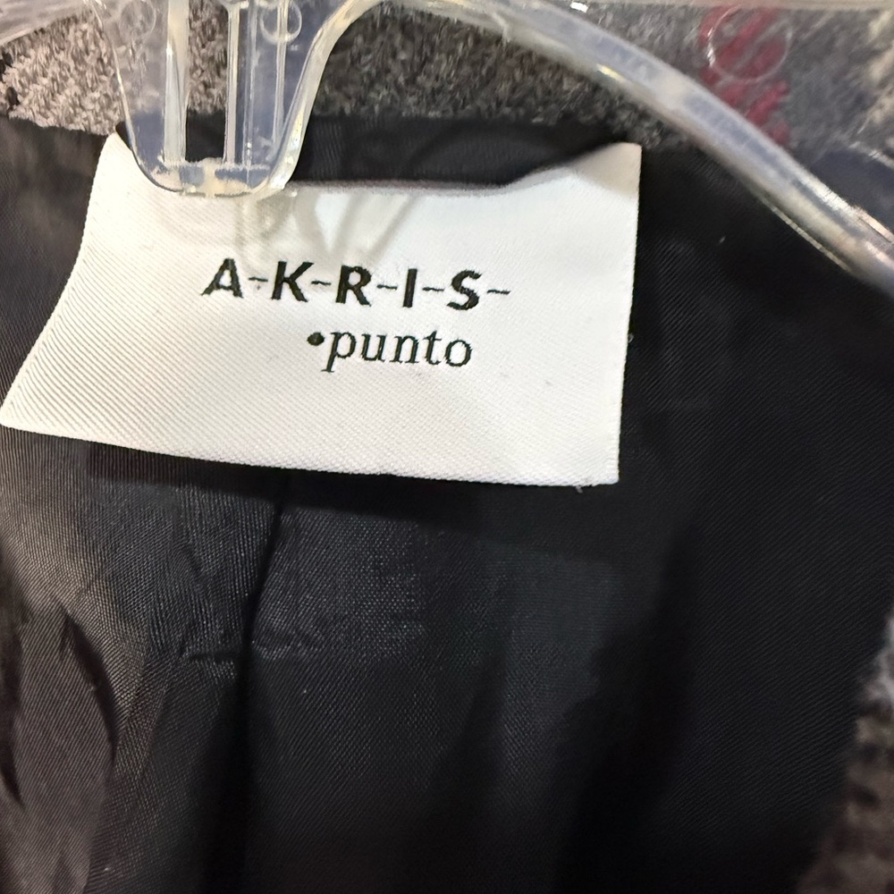 Akris Punto Plaid Wool Alpaca Blazer Jacket Red Gray Size 4 - Picture 4 of 8